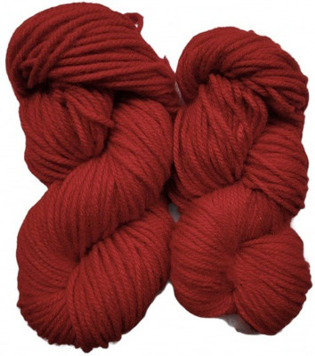 JEFFY Motu Thick Chunky Wool Hand Knitting Yarn (RED) (Hanks-500gms) Shade No-25