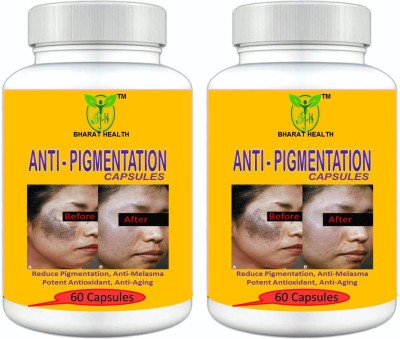 BHARAT HEALTH ANTI PIGMENTATION CAPSULE AYURVEDIC MOST EFFECTIVE FOR PIGMENTATION & DARK SPOTS 60 CAPSULE (PACK OF 2)(Pack of 2)