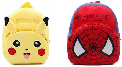 A Little Swag BM-Latch_combo of 2 red spiderman, yellow pikachu_940 12 L Backpack(Red)