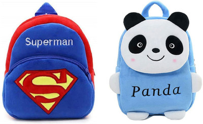 7Eleven Enterprise BM-Latch_combo of 2 blue superman, blue panda_719 12 L Backpack(Multicolor)