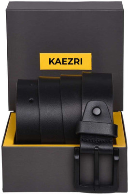 KAEZRI Men Black Genuine Leather Belt
