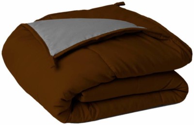 La Meuse Solid Double Comforter for  Mild Winter(Microfiber, Brown & Beige)