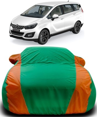 Genipap Car Cover For Mahindra Marazzo (With Mirror Pockets)(Green, Orange)