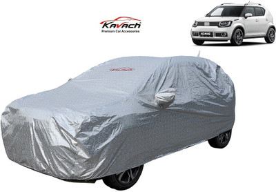 Kavach Car Cover For Maruti Suzuki Ignis (With Mirror Pockets)(Silver, For 2017 Models)