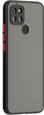 Kosher Traders Back Cover for Hybrid Matte Finish Smoke Case with Camera Protection Cover Cases For Realme C21y(Black, Dual Protection, Silicon)