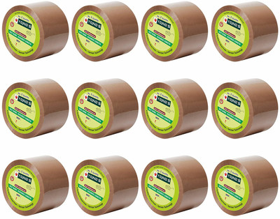 YAJNAS Single sided Manual Dispenser Brown Cello Tape (Manual)(Set of 12, Brown)