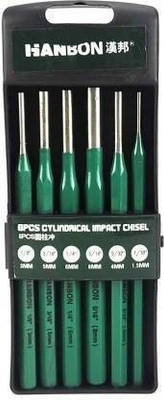 hanbon AASONS Hanbon 6 piece pin punch chisel set cylindrical impact chisel set Made from Chrome Vanadium Steel, Hardened, Used for punching out pins and dowels pack of 6 pcs Paring Chisel Set(Pack of 6)