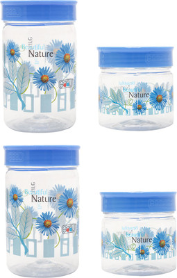 Klaviyo Plastic Grocery Container  - 800 ml(Pack of 4, Blue)