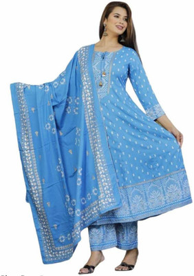 HARITWAL Women Kurta Palazzo Dupatta Set