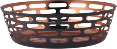 Skyra Stainless Steel Fruit & Vegetable Basket(Black, Copper)