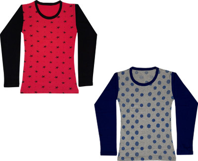 Indistar Baby Boys & Baby Girls Printed Pure Cotton Regular T Shirt(Multicolor, Pack of 2)
