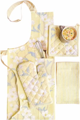 Pixel Home Yellow Cotton Kitchen Linen Set(Pack of 1)