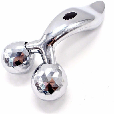 KRITI CREATION 3D Y Shape Aluminium Microcurrent Face Platinum Roller Massager 3D Y Shape Aluminium Microcurrent Face Platinum Roller Massager Massager(Silver)