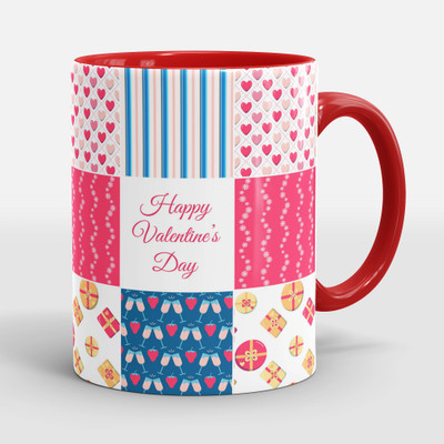 Sublikraft Happy Valentines Day Love Pattern Ceramic Coffee Mug(330 ml)