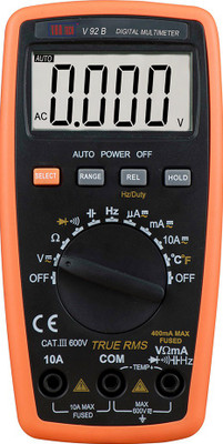 VAR TECH V 92 B, 3 3/4 Digits (4000 Counts), TRUE RMS, 600 V DC/AC, Auto Ranging Digital Multimeter(Black, Orange 4000 Counts)