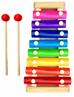TotVerse Xylophone Musical Instruments, One Octave of Notes, Self-Storing Wooden Mallets(Multicolor)
