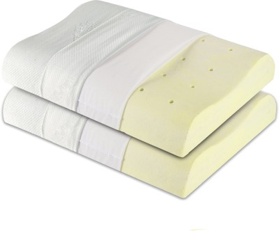 The White Willow King Size Cervical Contour Ventilated Active Memory Foam, Air Floral Orthopaedic Pillow Pack of 2(White)