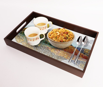BPDESIGNSOLUTION Tayla Printing Serving Tray for Kitchen serveware Coffee Tray Table Tray Size 15x9.5x1.85 inch Tray
