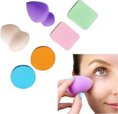 Ghelonadi 6pcs Makeup Sponge Set Blender Beauty Foundation Blending Puff Flawless for Liquid Cream and Powder Multi-colored