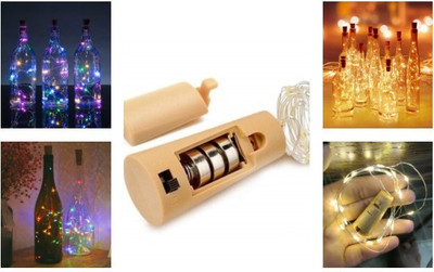 OneClickPicks 20 LEDs 3.05 m Yellow, Multicolor Steady String Rice Lights(Pack of 6)