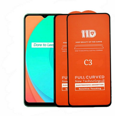 tendwell Edge To Edge Tempered Glass for Realme C3, Poco M3, Oppo A53s, Realme C20(Pack of 2)