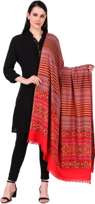 BRAVEZI Polyester Wool Blend Striped Women Shawl(Multicolor)