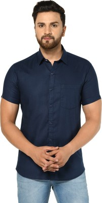 Apuesto Men Solid Casual Blue Shirt