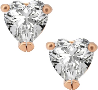 MissMister Gold plated Trillion shape Solitaire White Zircon stud earring Diamond look Women Cubic Zirconia Brass Stud Earring
