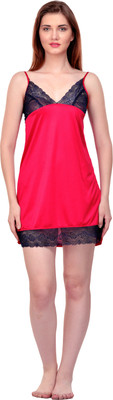 ROWENA Women Nighty(Pink, Black)