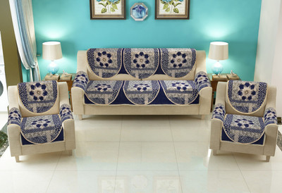 Nendle Polyester 3+1+1 Seater Sofa Floral Cover(Pack of 12 Multicolor)