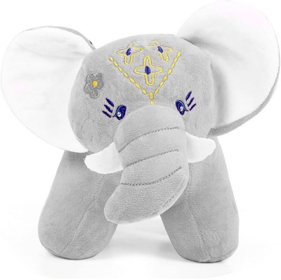 Kraftix Grey Elephant Stuffed Plush Soft Toy Doll Teddy Bear Animal For Girls Boys Kids Baby Car Birthday Home Decoration Cute Lovely Premium Quality KST060928  - 28 cm(Grey Elephant)