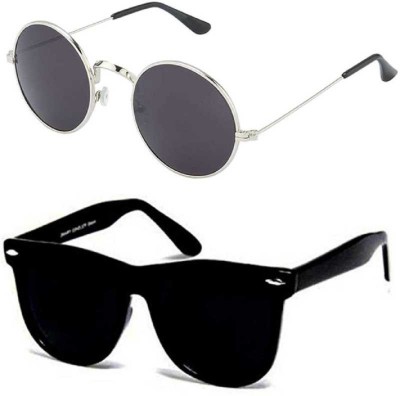 Shiv Round, Wayfarer Sunglasses(For Women, Grey, Black)