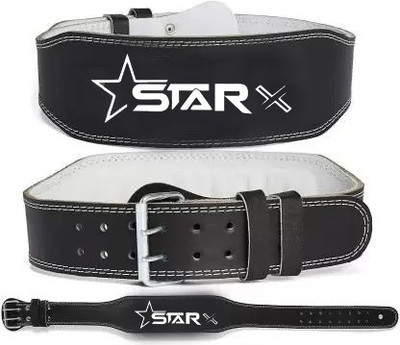STARX Black 4 Inch Foam Padded,Gym Belt,Olympic Weight Lifting Belts Weight Lifting Belt(Black)