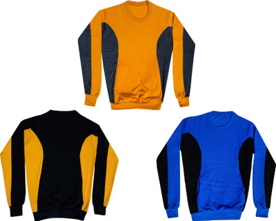 IndiWeaves Full Sleeve Color Block Boys & Girls Sweatshirt