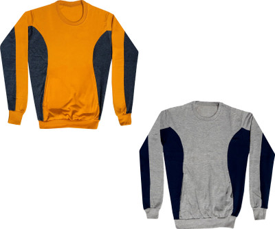 IndiWeaves Full Sleeve Color Block Boys & Girls Sweatshirt