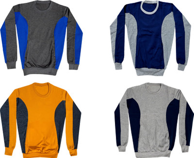 Indistar Full Sleeve Color Block Boys & Girls Sweatshirt