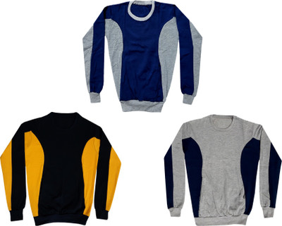 KAYU Full Sleeve Color Block Boys & Girls Sweatshirt