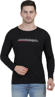 TT Printed Men Round Neck Black T-Shirt