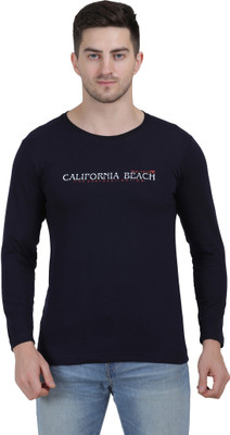 TT Printed Men Round Neck Dark Blue T-Shirt