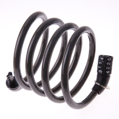 FASTPED Bicycle 4 Letters Number Lock Combination Coiled Bike Steel Cable Cycling Lock Cycle Lock