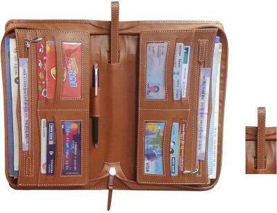 Sukeshcraft Multiple Cheque Book, Currency,Card Holder RFID Blocking (Deep Tan)(Tan)