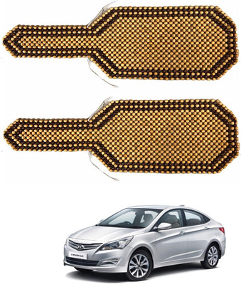 AuTO ADDiCT Wooden Bead Seating Pad For  Hyundai Verna Fluidic(Front Seats Beige, Brown)