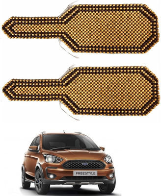 AuTO ADDiCT Wooden Bead Seating Pad For  Ford Freestyle Ambiente Diesel(Front Seats Beige, Brown)