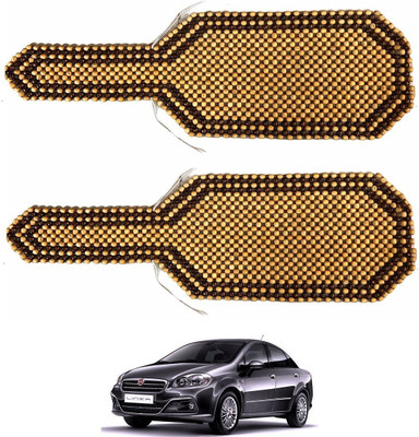 AuTO ADDiCT Wooden Bead Seating Pad For  Fiat Linea(Front Seats Beige, Brown)