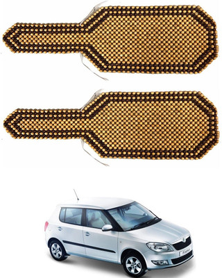 AuTO ADDiCT Wooden Bead Seating Pad For  Skoda Fabia(Front Seats Beige, Brown)