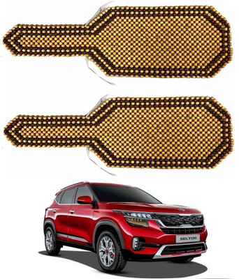 AuTO ADDiCT Wooden Bead Seating Pad For  Kia Seltos GTK 1.4(Front Seats Beige, Brown)