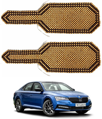 AuTO ADDiCT Wooden Bead Seating Pad For  Skoda Superb(Front Seats Beige, Brown)