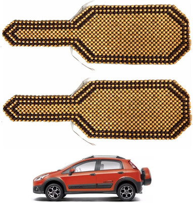 AuTO ADDiCT Wooden Bead Seating Pad For  Fiat Avventura(Front Seats Beige, Brown)