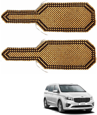 AuTO ADDiCT Wooden Bead Seating Pad For  Kia Carnival Premium 8 STR Diesel(Front Seats Beige, Brown)