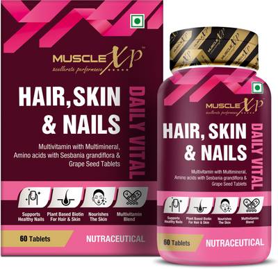 MuscleXP Multivitamin Hair, Skin and Nails with Biotin &amp; Amino Acids - 60 Tablets  (60 Tablets)